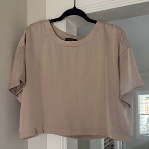 Satin Beige Women's Top